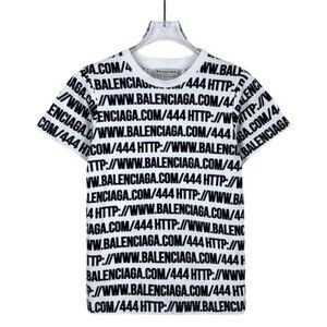 Balenciaga White & Black Graphic Typography Cotton T-Shirt